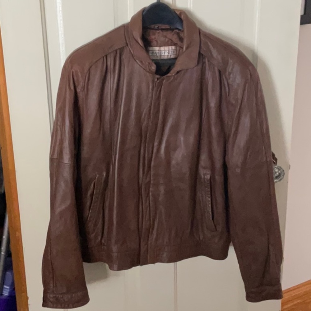 Adam Spencer Leather Jacket Size 44